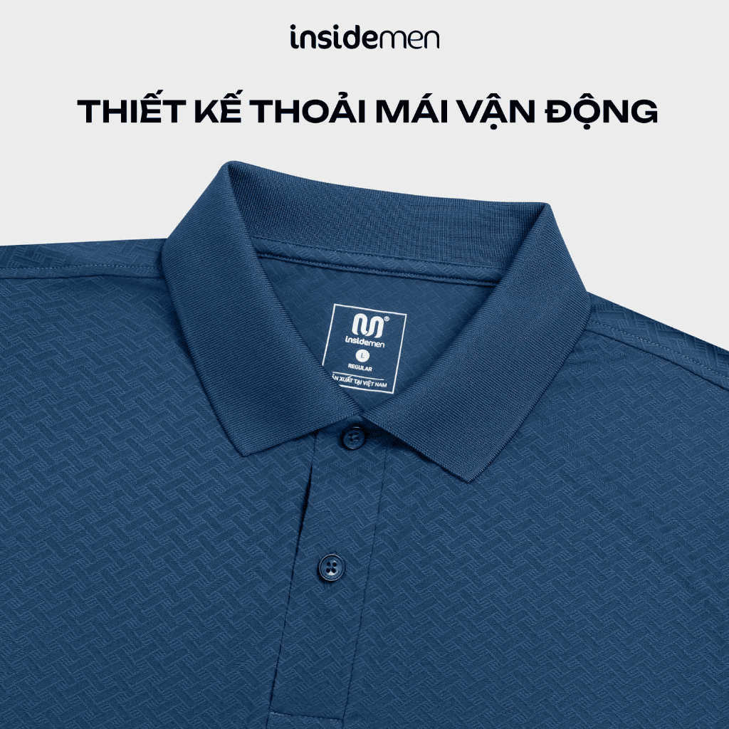 Áo Polo Insidemen ACTIVE tay ngắn mềm mịn thấm hút co giãn đa chiều IPS114EDP01