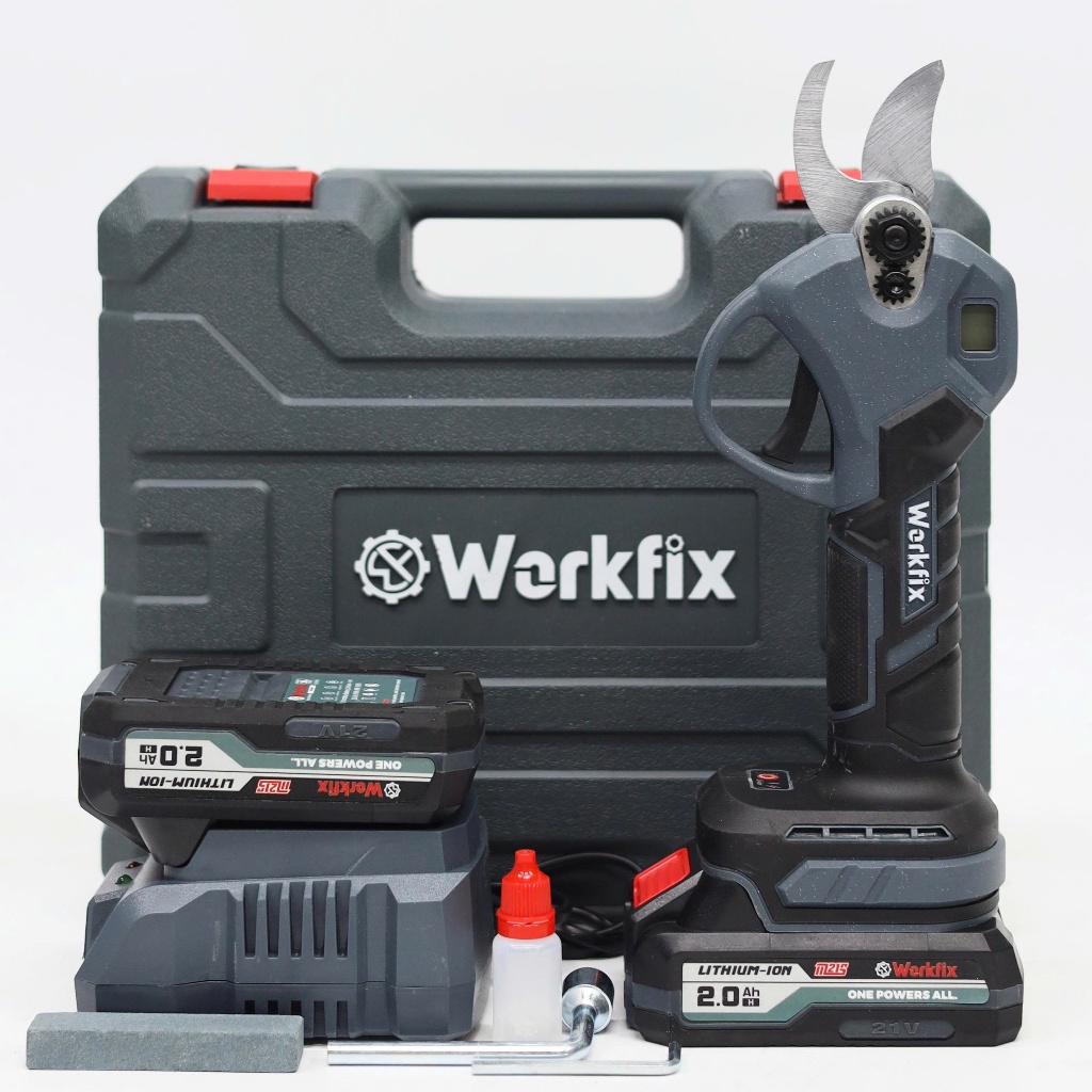 Máy Cắt Tỉa Cây Cành WORKFIX WF-CP30PRO, lưỡi cắt bằng thép carbon, Có đèn báo %, động cơ không chổi than