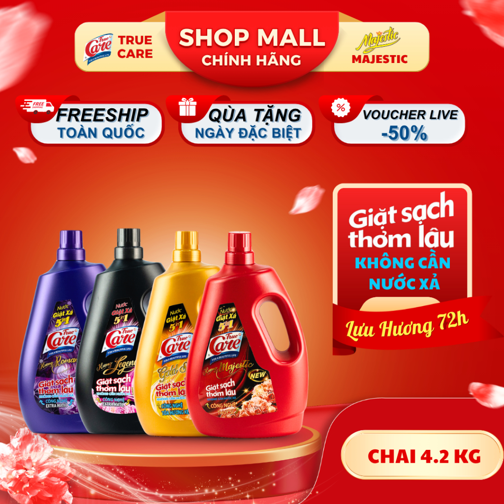 Chai Nước Giặt Xả True Care 5in1 2.4kg/Chai