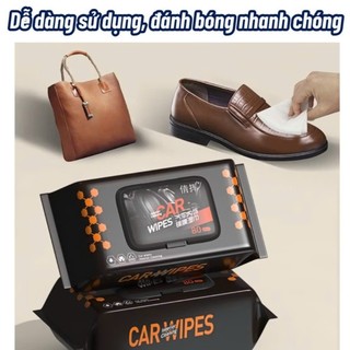 Combo 2 gói, 3 gói, 5 gói Khăn Ướt Lau Nội Thất Ô Tô Làm Bóng Nội Thất Ô Tô, Vệ Sinh Đồ Da, Giày,Túi Túi, Áo Da