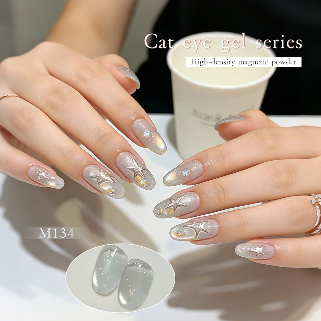 XEIJAYI 10ml - Sơn móng tay dạng gel ánh bạc trắng lấp lánh kiểu mắt mèo, thích hợp cho việc tự làm nghệ thuật vẽ móng.