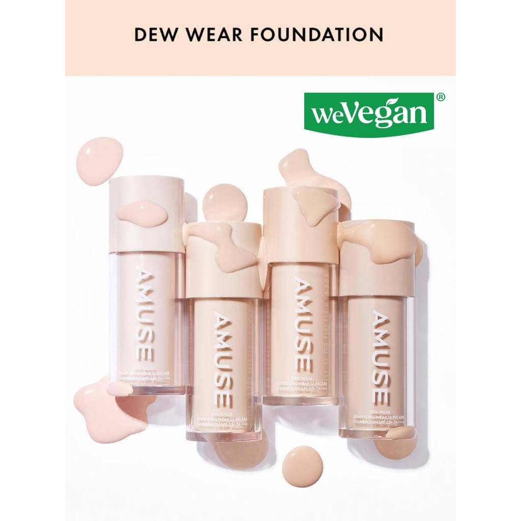 [Săn Sale] Kem Nền Amuse Thuần Chay Hiệu Ứng Che Phủ Tự Nhiên Làm Đều Màu Dew Wear Foundation 35ml