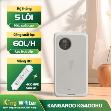 Máy Lọc Nước RO KANGAROO Hydrogen KG400HU - Không Bình Chứa, Để Gầm 05 Lõi, Công Suất Lọc 60L/H