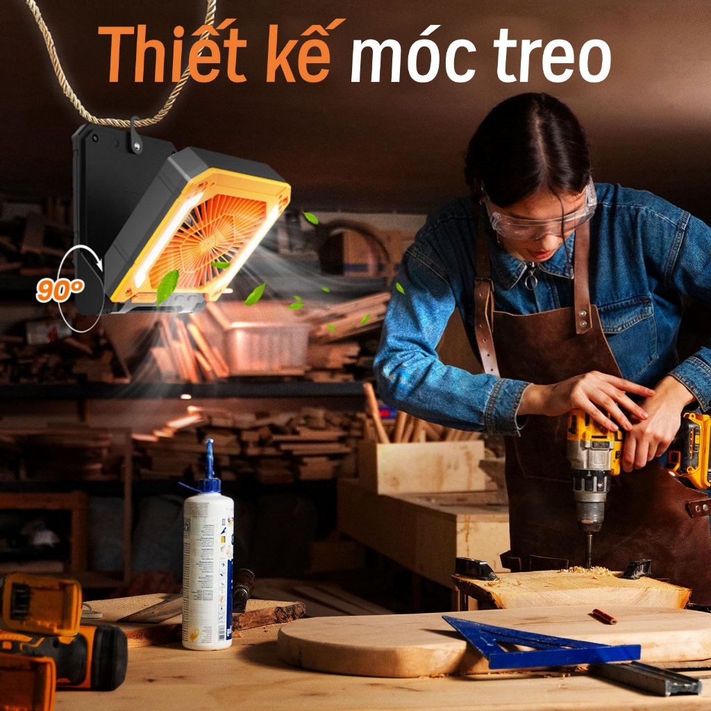 Quạt Dùng Năng Lượng Mặt Trời 5V Quạt Máy Tính để Bàn Di động Sạc Pin Quạt Dã Ngoại Với Pin Dự Phòng