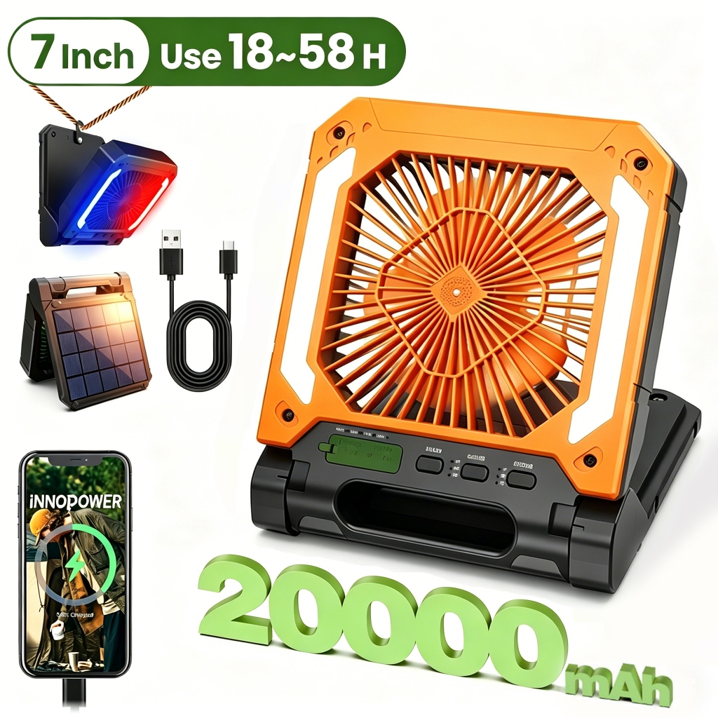 Quạt Dùng Năng Lượng Mặt Trời 5V Quạt Máy Tính để Bàn Di động Sạc Pin Quạt Dã Ngoại Với Pin Dự Phòng