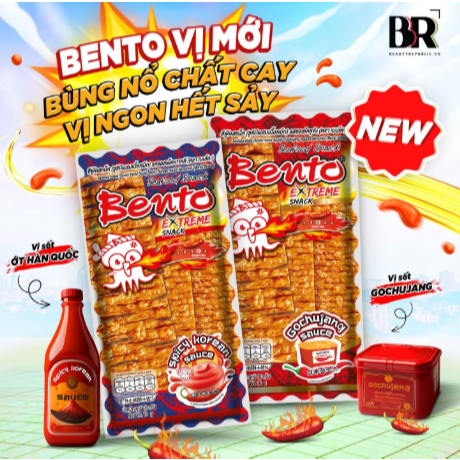 Dây 13 Gói Snack Bento Thái Lan, Snack Mực Tẩm Vị Cay Tê Đậm Vị