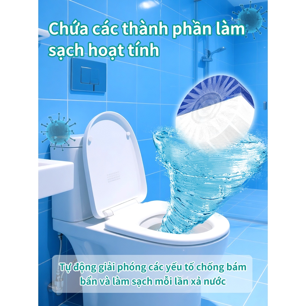 Viên thả bồn cầu Rabito, khỏi chà rửa toilet, tẩy sạch mạch nhà vệ sinh, làm sạch sâu, khử mùi và ức chế vi khuẩn, hương
