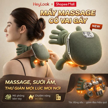 Máy Massage Cổ Vai Gáy Giảm Đau Mỏi Vai Gáy, Máy Mát Xa Cổ Vai Gáy Đèn Hồng Ngoại Mô Phỏng Tay Người Xoa Bóp