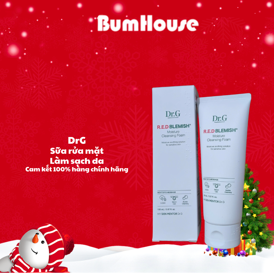 Sữa rửa mặt tạo bọt làm dịu da, dưỡng ẩm da Dr.G Red Blemish 150ml