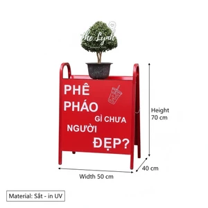 Standee sắt menu kệ hoa ngoài trời ( Lắp Ghép ) Sơn màu theo yêu cầu - LynhDecor miễn phí thiết kế