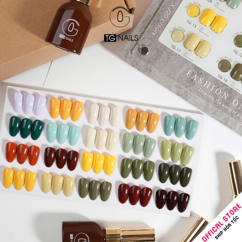 Set sơn gel 20 màu xanh pastel nhẹ nhàng thương hiệu TG
