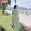 Đầm thiết kế BEMINE cổ thủy thủ đính nơ caro dáng chữ A phù hợp đi làm, đi chơi-B497