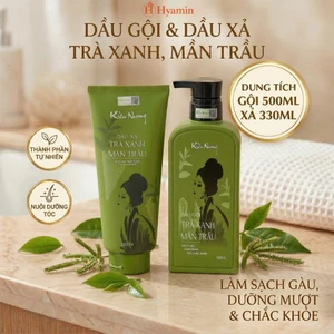 Bộ Dầu Gội Xả Sạch Gàu Kiều Nương, hương trà xanh, mần trầu dưỡng tóc, giảm ngứa, chắc khỏe