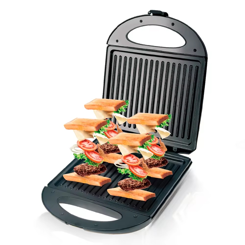 Máy ép bánh mì RAF 1400W làm nóng nhanh, bánh chín đều 2 mặt