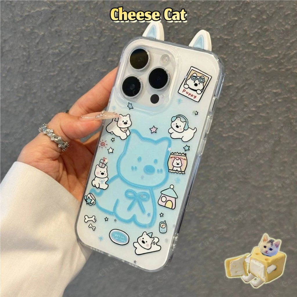 quả táo Kitty Ốp điện thoại tai mèo con chó con cho iPhone 13 14 15 11 12 16 17 Pro Max XR Xs Max 6 7 8 Plus 16E 17 Air