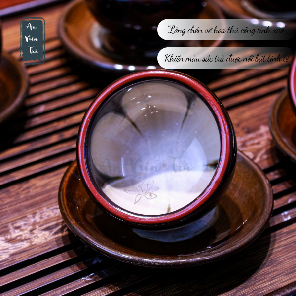 Bộ ấm chén men Huyền Thổ Lưu Kim Bát Tràng cao cấp - Dáng ấm Quả Hồng - Men hỏa biến - Đủ phụ kiện