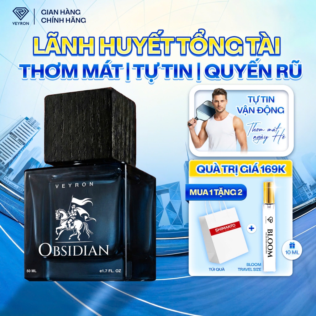 [CHÍNH HÃNG] Shimanto Veyron Obsidian 50ml Nước Hoa Nam Extrait 25% Lưu Hương Lâu [Mua 1 tặng 1]