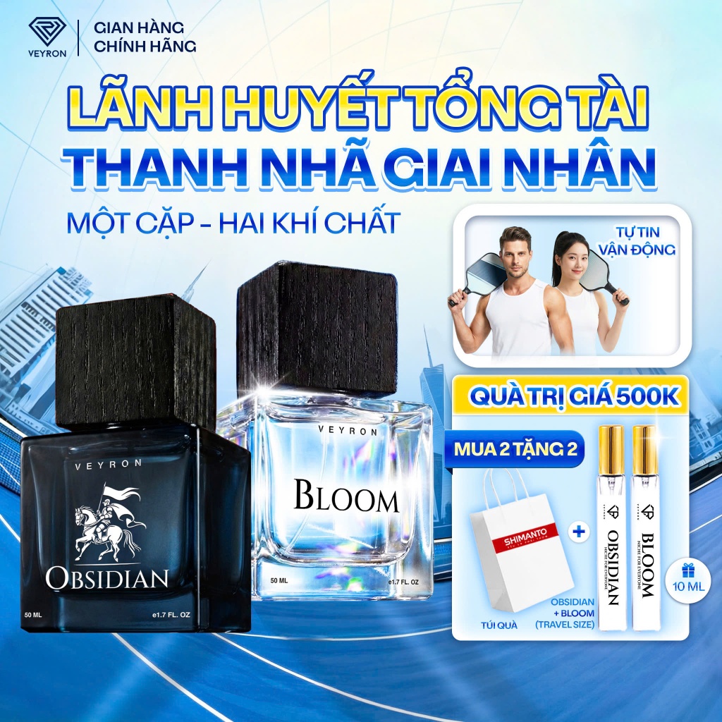 Combo Nước hoa SHIMANTO HẠNH ÚC VIÊN MÃN 8/3 - 2 chai Fullsize 50ml Obsidian và Bloom