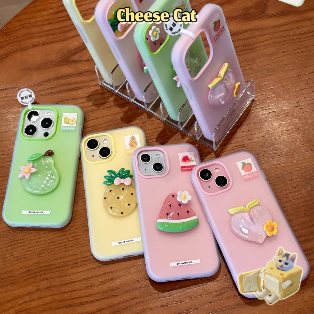 dưa hấu đào dứa Lê Ốp điện thoại trái cây mùa hè cho iPhone 13 14 15 11 12 16 17 Pro Max XR Xs Max dùng cùng bạn bè