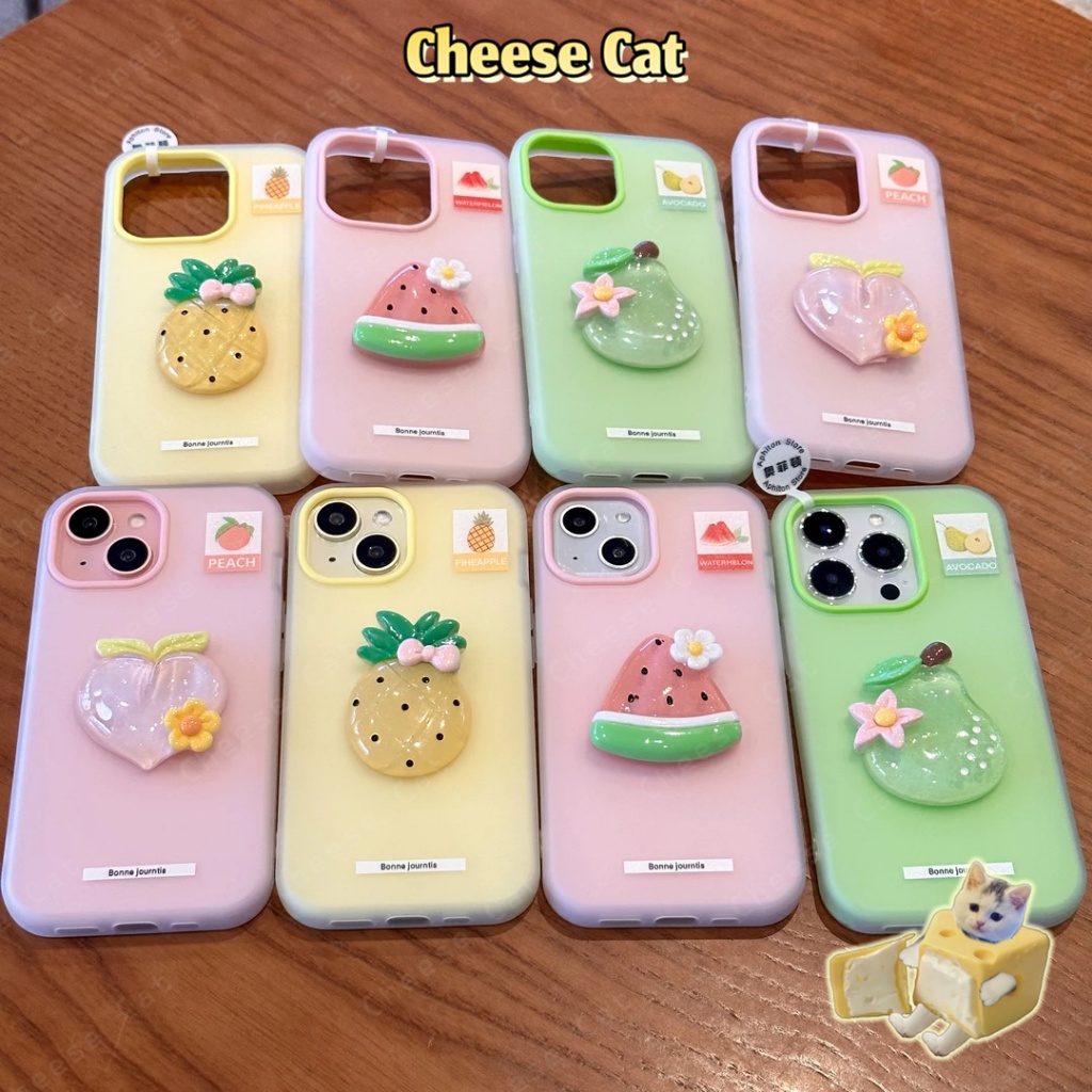 dưa hấu đào dứa Lê Ốp điện thoại trái cây mùa hè cho iPhone 13 14 15 11 12 16 17 Pro Max XR Xs Max dùng cùng bạn bè