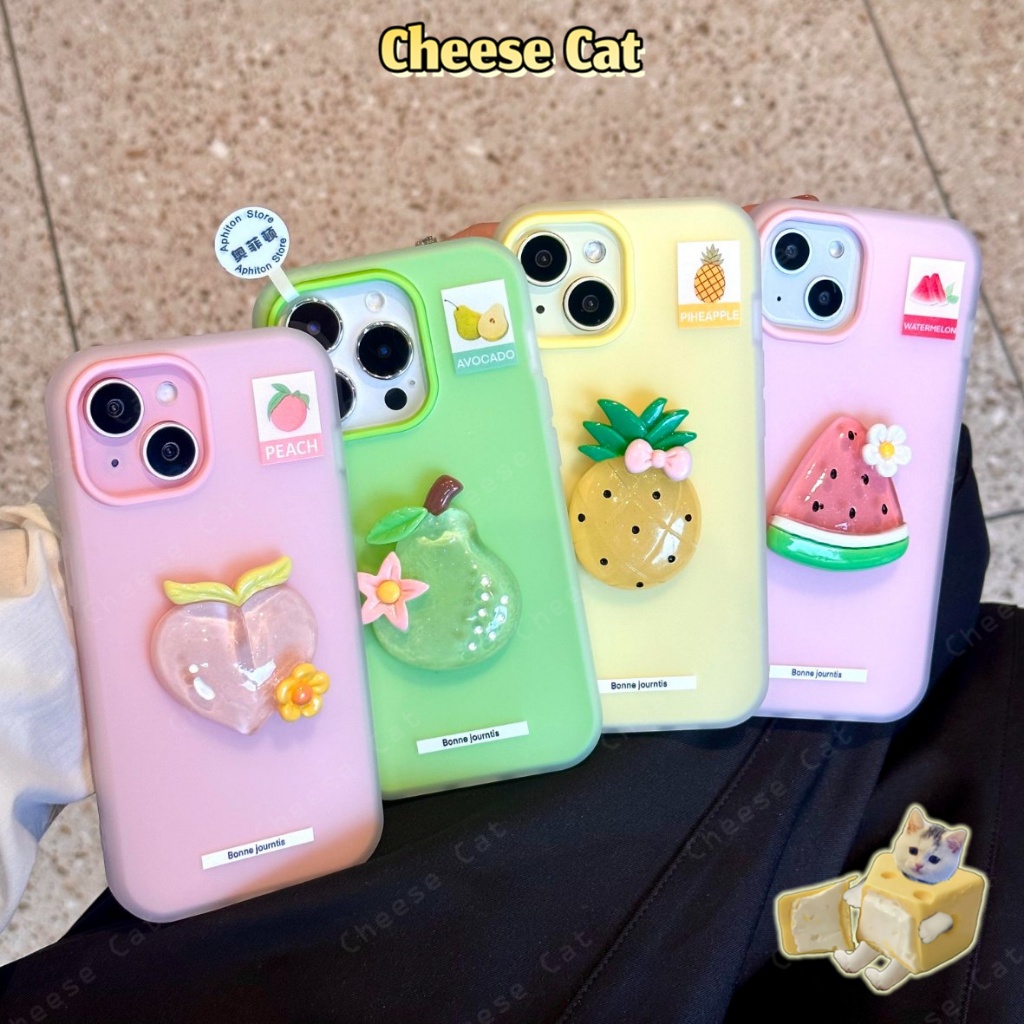 dưa hấu đào dứa Lê Ốp điện thoại trái cây mùa hè cho iPhone 13 14 15 11 12 16 17 Pro Max XR Xs Max dùng cùng bạn bè