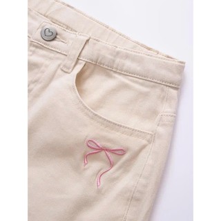 Quần Short Khaki Bé Gái EDS25S003R | Bé gái 9-14 tuổi | Wookids | Thời trang trẻ em | Form đẹp thoáng mát