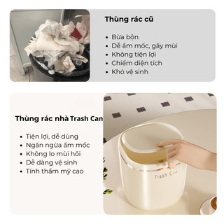 Thùng đựng rác mini luxury HomieTech để bàn sang trọng có nắp đậy, thùng rác 2 màu sang trọng