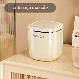 Thùng đựng rác mini luxury HomieTech để bàn sang trọng có nắp đậy, thùng rác 2 màu sang trọng