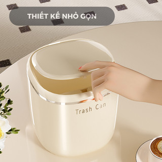 Thùng đựng rác mini luxury HomieTech để bàn sang trọng có nắp đậy, thùng rác 2 màu sang trọng