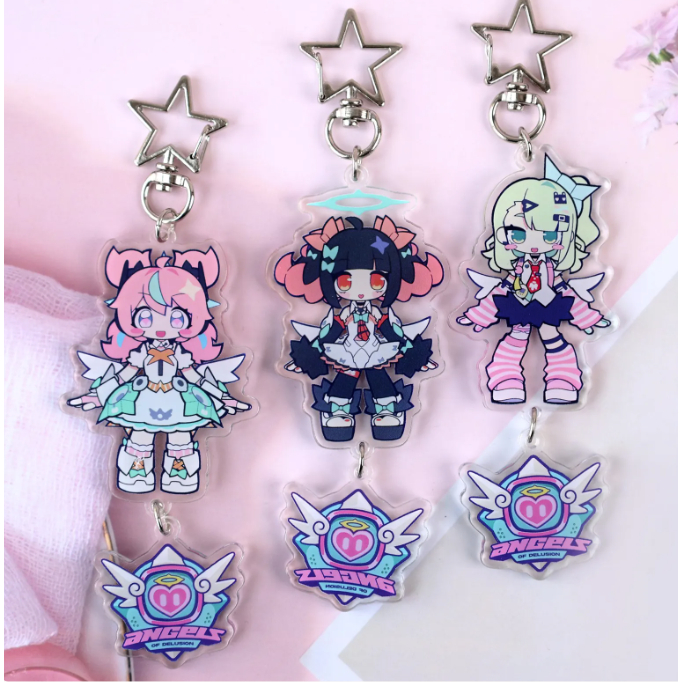 Zenless Zone Zero Angels of Delusion acrylic keychains and backpack pendants, perfect for anime fan collections and cute