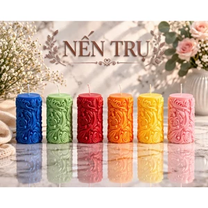 Nến Trụ Cao - nến cúng -dùng bàn thờ gia tiên - nơi thờ cúng - cháy lâu -không khói -an toàn sức khỏe | Hương Gấu