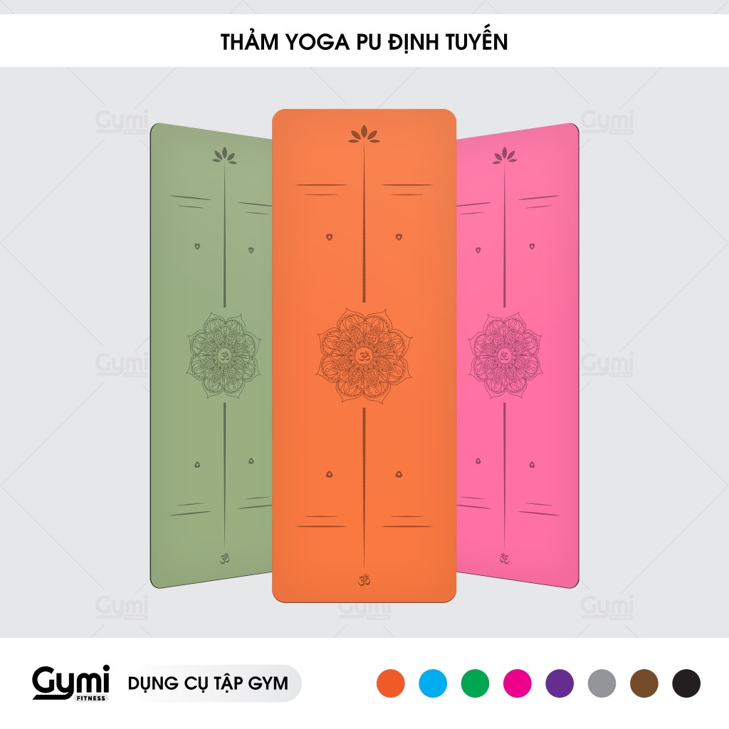 Thảm Tập Yoga Định Tuyến Da PU 5mm - Cao Su PU Chống Trượt Tuyệt Đối - Bám Hút Tốt - ThamPU