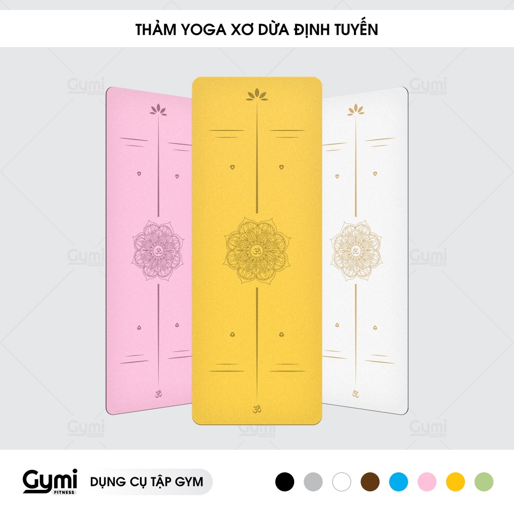 Thảm Tập Yoga Định Tuyến Xơ Dừa Pu Hoa Văn Mandala 5mm - ThamPU-XoDua