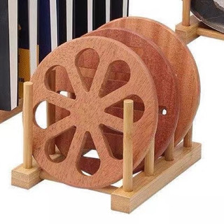 Giá gỗ úp ly cốc 8 nhánh kiểu vintage cổ điển