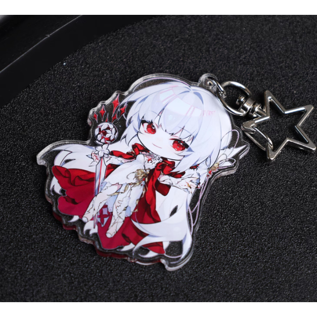 Path to Nowhere Acrylic Keychain Set - Shalom Coquelic Shin 000 LL, Chibi Style Anime Charm with Star Ring for Bag Keys