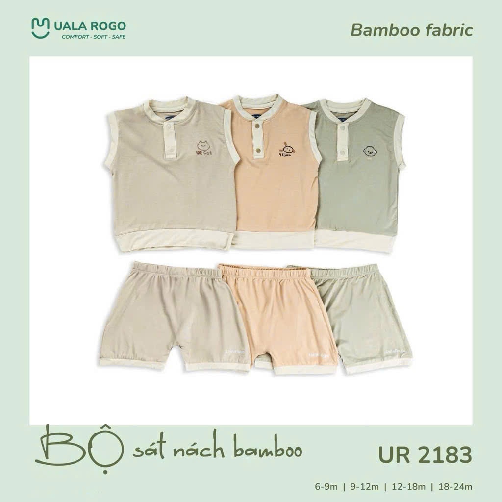 (6,5-16kg, 6-36M) Bộ Ba Lỗ, Sát Nách Thoáng Mát Uala Rogo Cho Bé UR2183 UR2222 UR077 UR515 UR079 UR522 UR516 UR519
