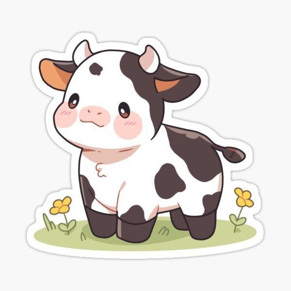 Móc khóa chú bò sữa mắt to tròn long lanh ngọt ngào