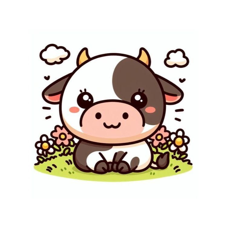 Móc khóa chú bò sữa mắt to tròn long lanh ngọt ngào