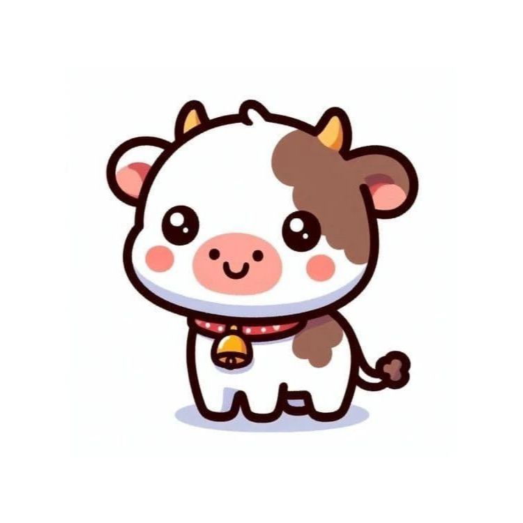 Móc khóa chú bò sữa mắt to tròn long lanh ngọt ngào