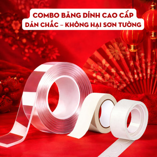 Combo Băng Dính Giấy Dán Tường Không Bong Sơn – Dễ Bóc, Dễ Dùng, Không Để Lại Keo, Trang Trí Tiện Lợi