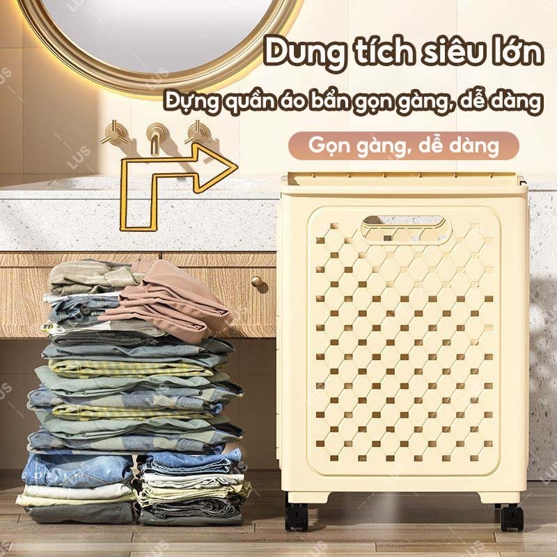 LUS Giỏ Đựng Quần Áo Bẩn Đa Năng Giỏ Đựng Quần Áo Gia Đình Gấp Gọ Giỏ Đựng Đồ Bằng Nhựa Có Tay Cầm | BigBuy360 - bigbuy360.vn