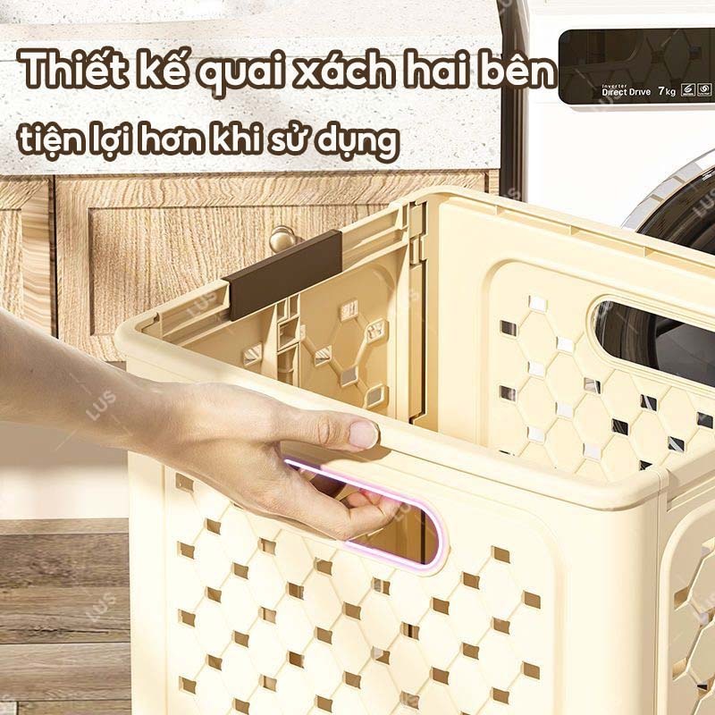 LUS Giỏ Đựng Quần Áo Bẩn Đa Năng Giỏ Đựng Quần Áo Gia Đình Gấp Gọ Giỏ Đựng Đồ Bằng Nhựa Có Tay Cầm | BigBuy360 - bigbuy360.vn