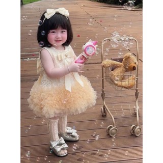 ĐẦM REN BỒNG BỀNH ĐÍNH NƠ NHẸ NHÀNG - SANG CHẢNH CHO BÉ 7-15KG | ANHMYBABY