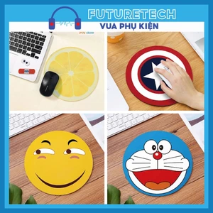 Lót chuột máy tính hình tròn siêu cute nhiều hình mẫu mới