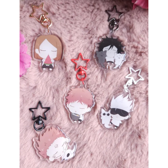 Jujutsu Kaisen Acrylic Keychain 2” | Anime Keyring Charm - Gojo, Itadori, Megumi, Nobara, Sukuna | Cute Fanmade Anime Me