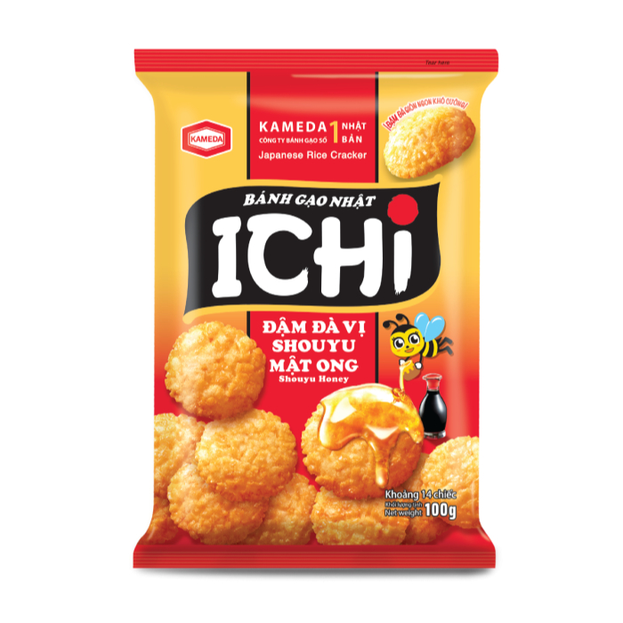 Combo 4 Gói Bánh Gạo Nhật Ichi Vị Mật Ong 100G