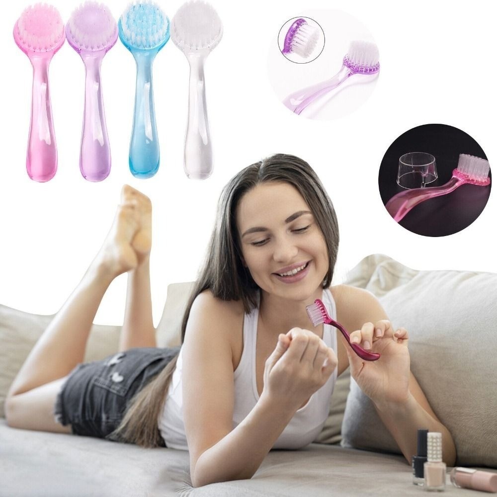 Bàn chải bột bụi, Bàn chải làm móng tay mềm Salon, có nắp Nail Art Nail Brush Làm móng tay