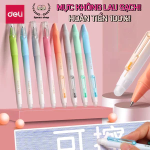 Combo 2 Bút Gel Xóa Được Có Nắp Đậy Kèm Tẩy Ngòi 0.5mm Nhiều Màu Mực Deli Bút Gel Học Sinh Văn Phòng Ghi Chép Tập Viết