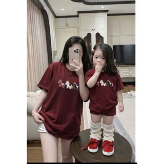 Áo Thêu Ngựa Mẹ và Bé (10-54kg) chất cotton 4 chiều mềm đẹp phong cách năng động