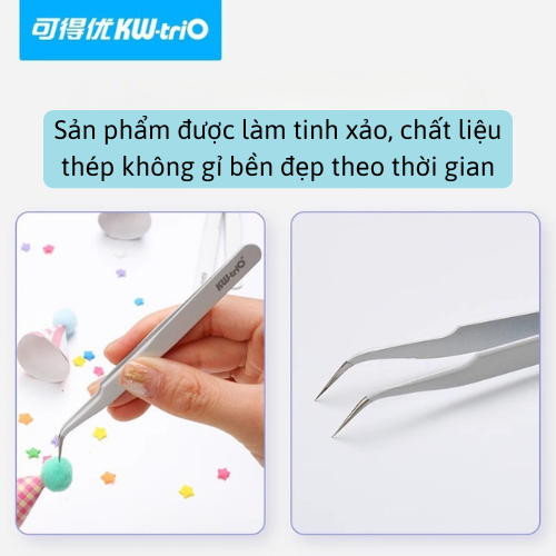 Nhíp Thủ Công Handmade Hiệu Kwtrio, Nhíp Gắp Sticker Đầu Nhọn, Nhíp Gắp Đồ Decor, Trang Trí Sổ Tay